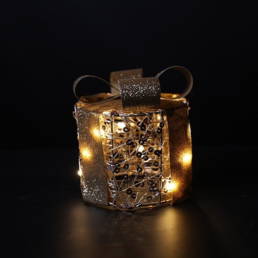 Gouden cadeau box met ledverlichting || Rond - Afbeelding 11