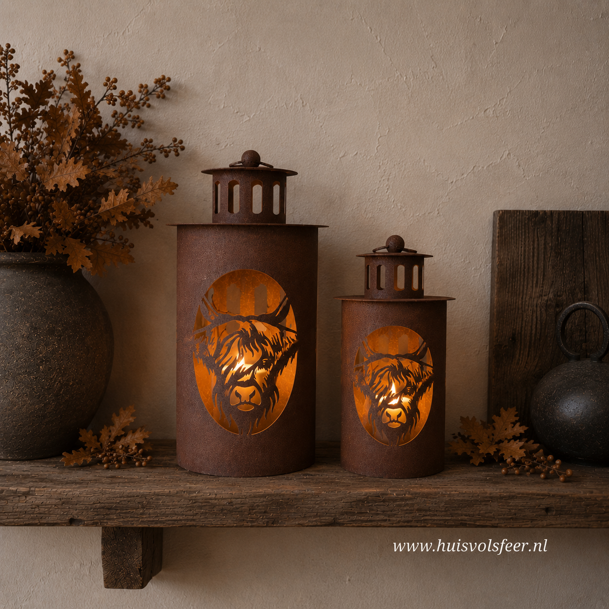 Metalen Windlicht Hooglander || 26 cm - Afbeelding 2