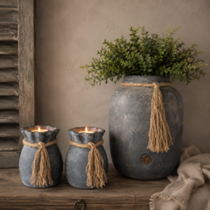 Tealightcup Bag with Rope- Ancient Clay || Brynxz