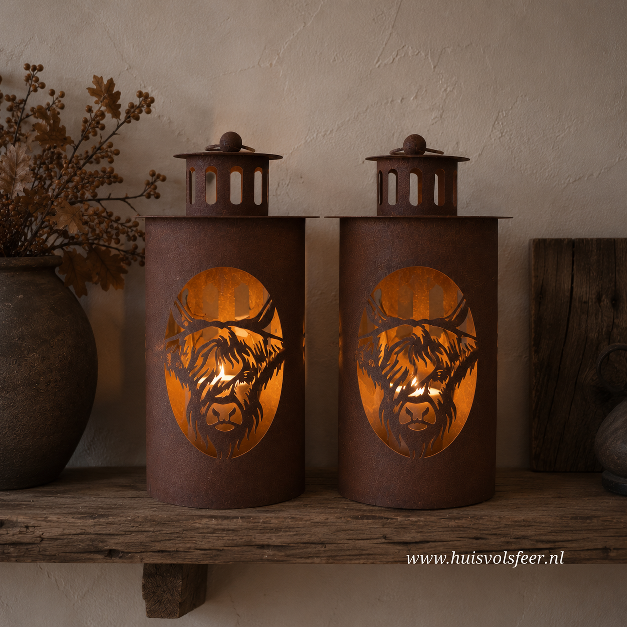 Metalen Windlicht Hooglander || 26 cm - Afbeelding 3