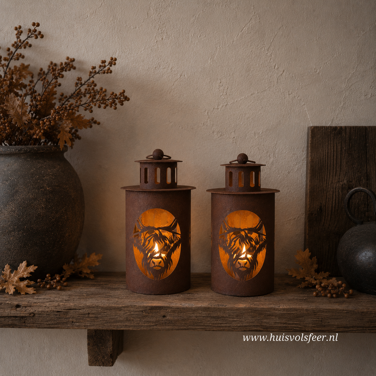 Metalen Windlicht Hooglander || 21 cm - Afbeelding 3