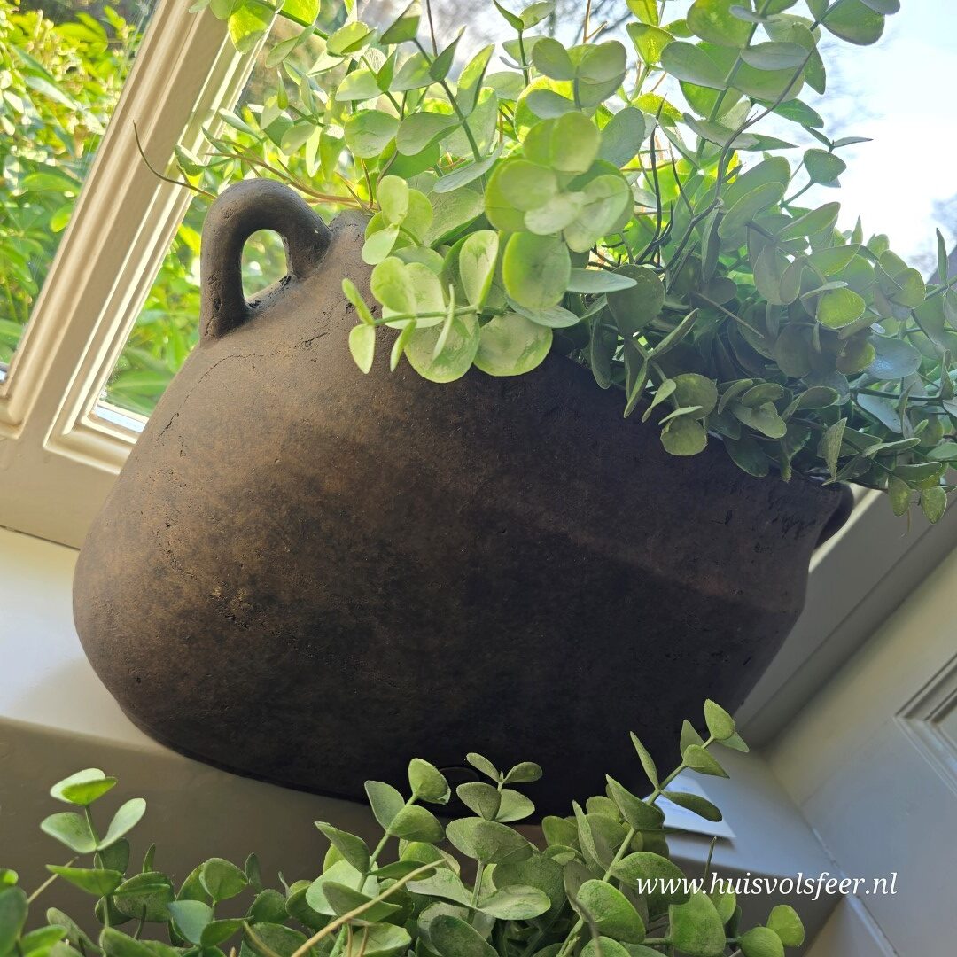 Planter Oval Two Ears L- Majestic Brown || Brynxz - Afbeelding 2