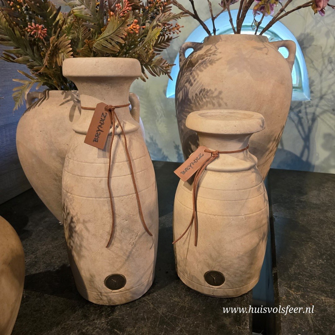 Set of 3 Bottles with Lines and Rope- Majestic Taupe || Brynxz - Afbeelding 7