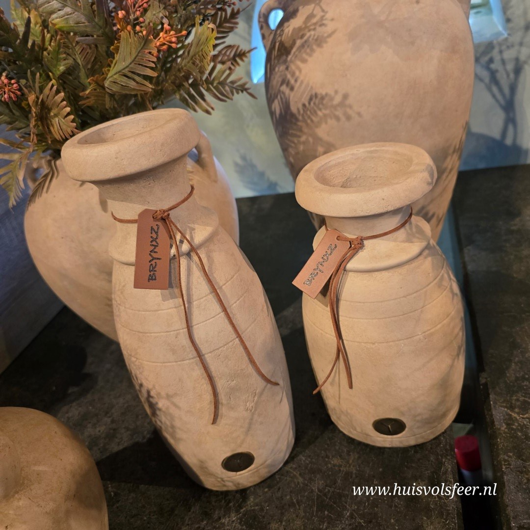 Set of 3 Bottles with Lines and Rope- Majestic Taupe || Brynxz - Afbeelding 9