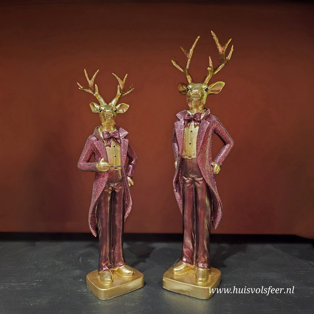 Hert Alberto- 27 cm || Goud/ Paars - Afbeelding 2