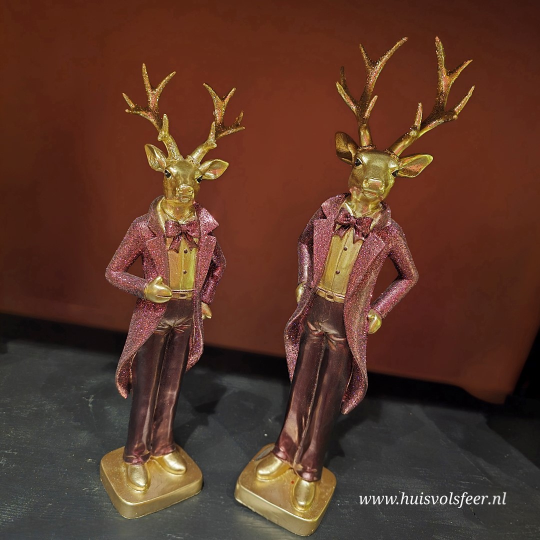 Hert Alberto- 27 cm || Goud/ Paars - Afbeelding 3