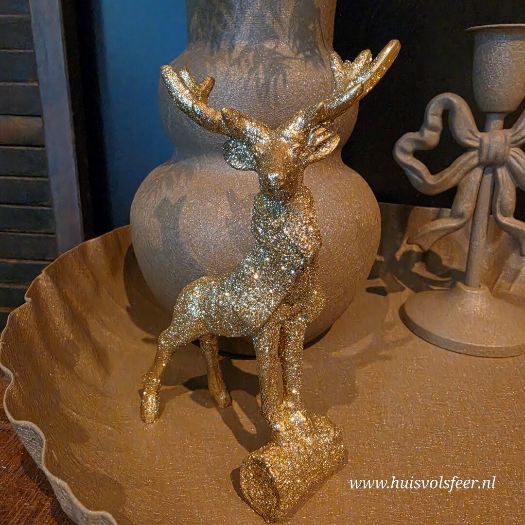 Hert Henry- Goud Glitter || 19 cm - Afbeelding 3