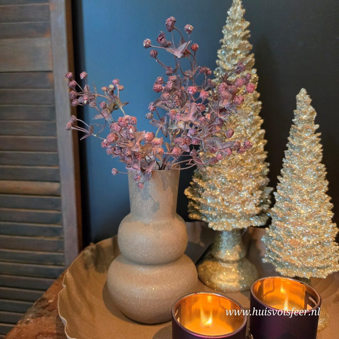 Metalen Vaas Bubble- Taupe || 20 cm - Afbeelding 2