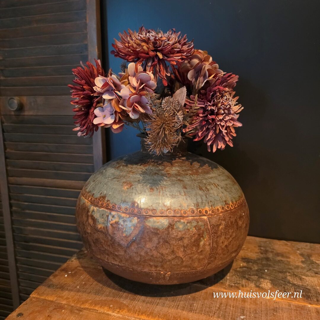 Zijdeboeket van Chrysant & Hortensia || Mauve - Afbeelding 4