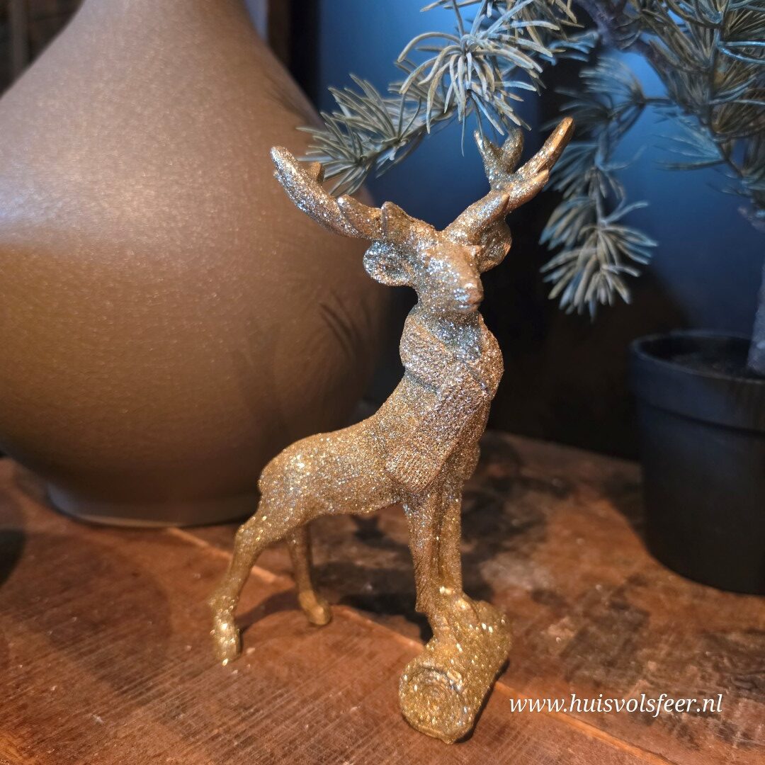 Hert Henry- Goud Glitter || 19 cm - Afbeelding 4