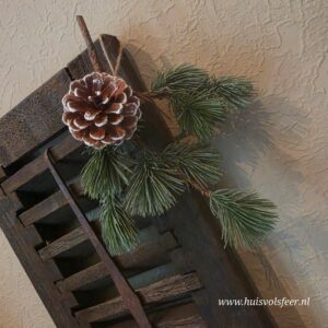 Dennentak Toef met Dennenappel- Kunst || 25 cm