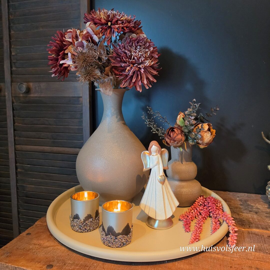 Zijdeboeket van Chrysant & Hortensia || Mauve