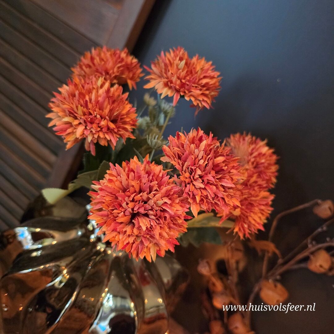 Boeket Chrysanten || Oranje/ Roest - Afbeelding 2