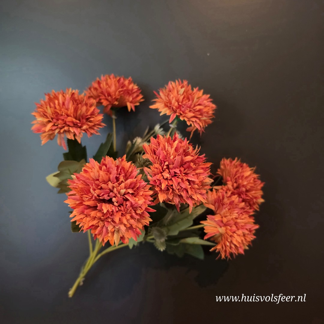 Boeket Chrysanten || Oranje/ Roest - Afbeelding 4