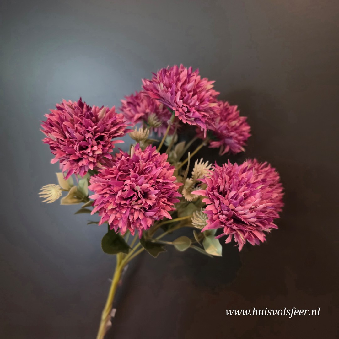 Boeket Chrysanten || Fuchsia/ Paars - Afbeelding 2