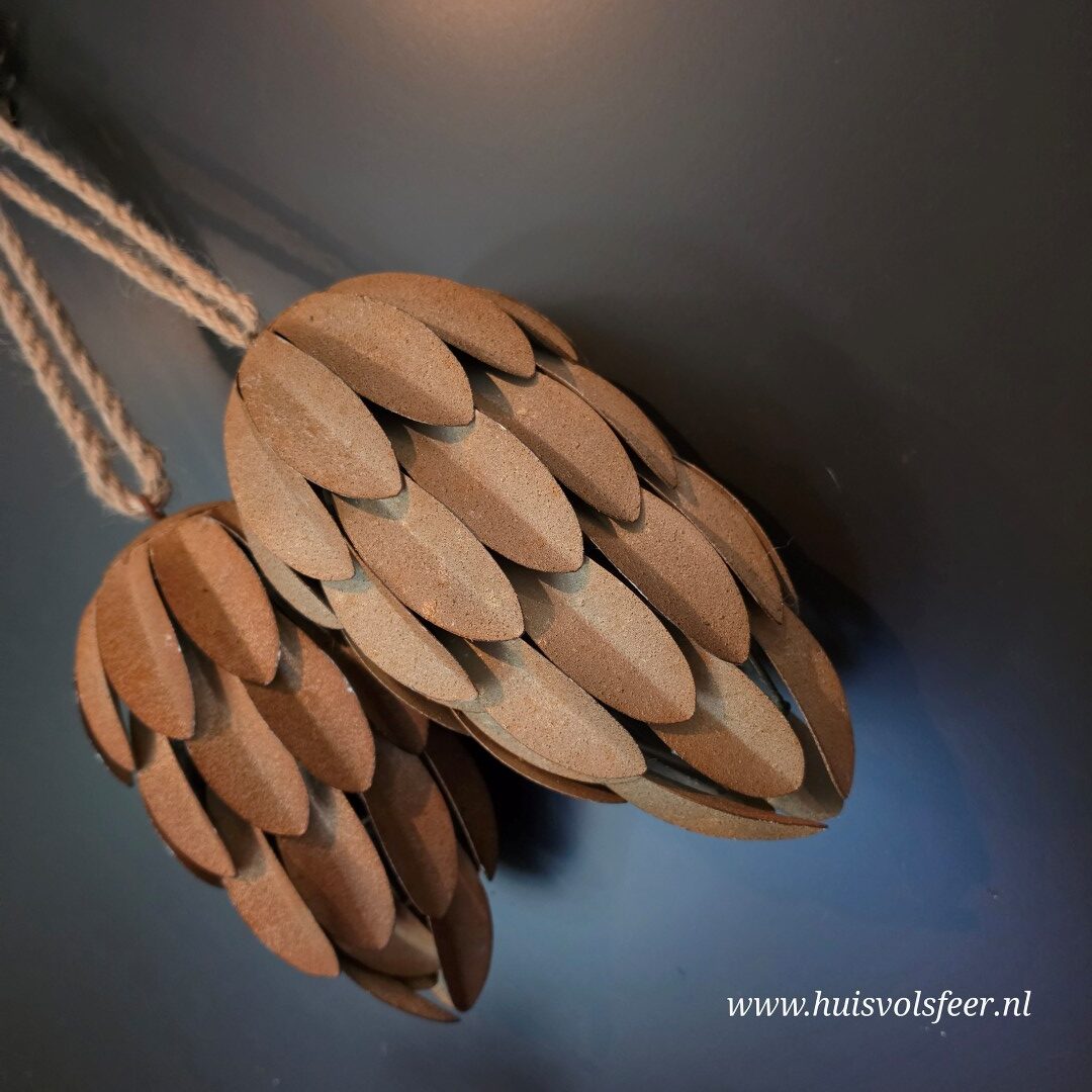 Metalen Dennenappel Hanger- Roest || Extra Large - Afbeelding 4