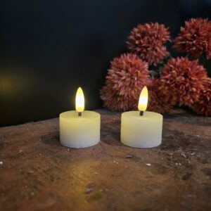 Set van 2 Waxinelichten Led Wax- Crème || Elegance