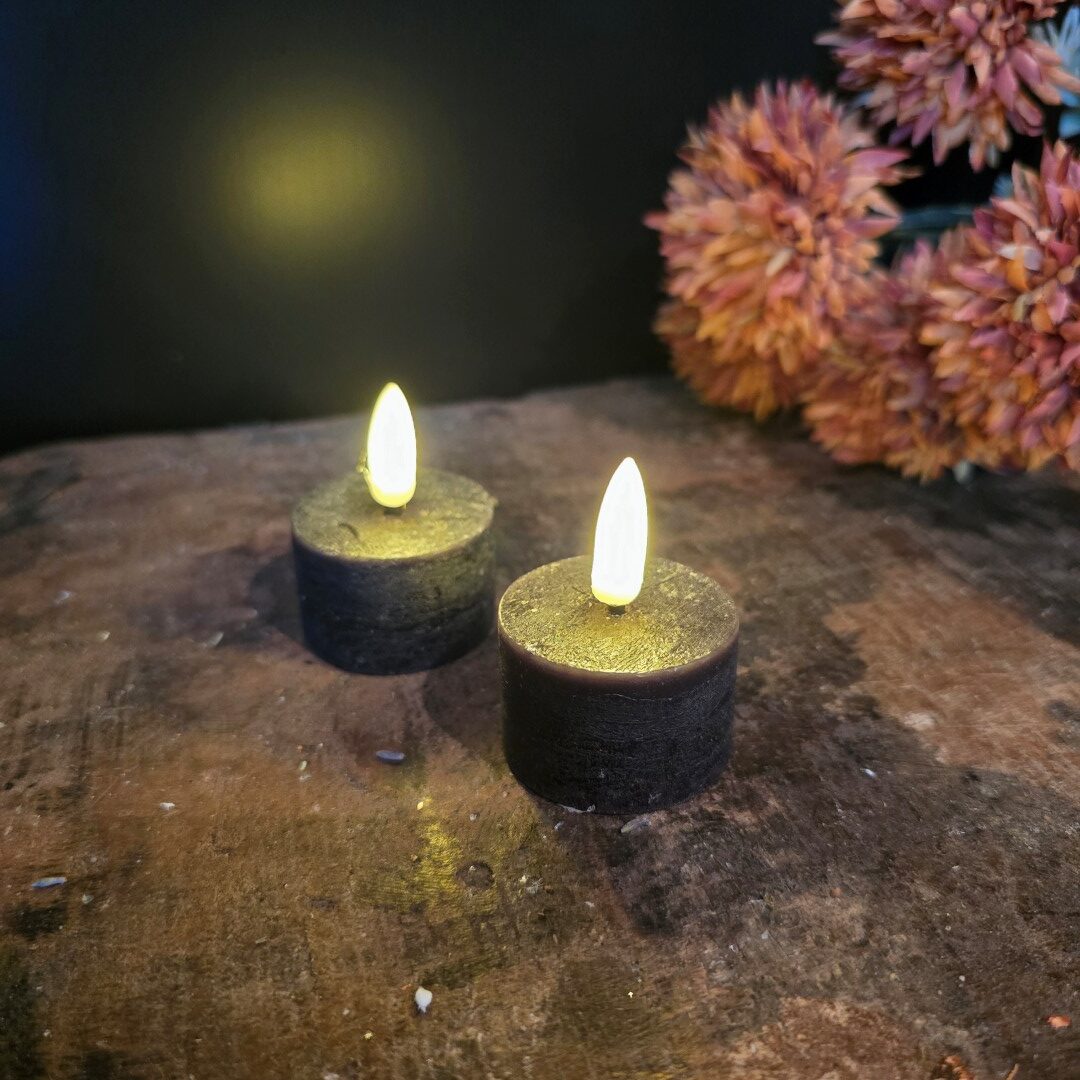Set van 2 Waxinelichten Led Wax- Zwart || Elegance - Afbeelding 2