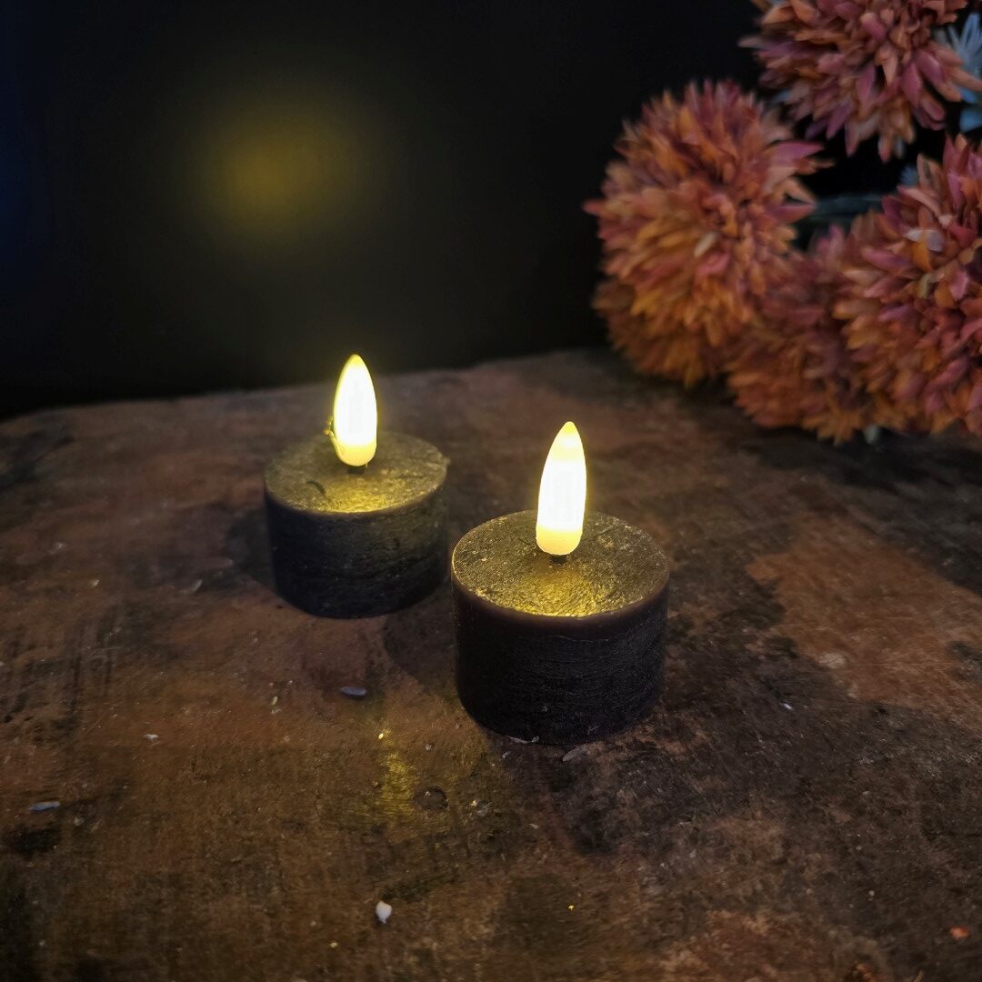 Set van 2 Waxinelichten Led Wax- Zwart || Elegance - Afbeelding 3