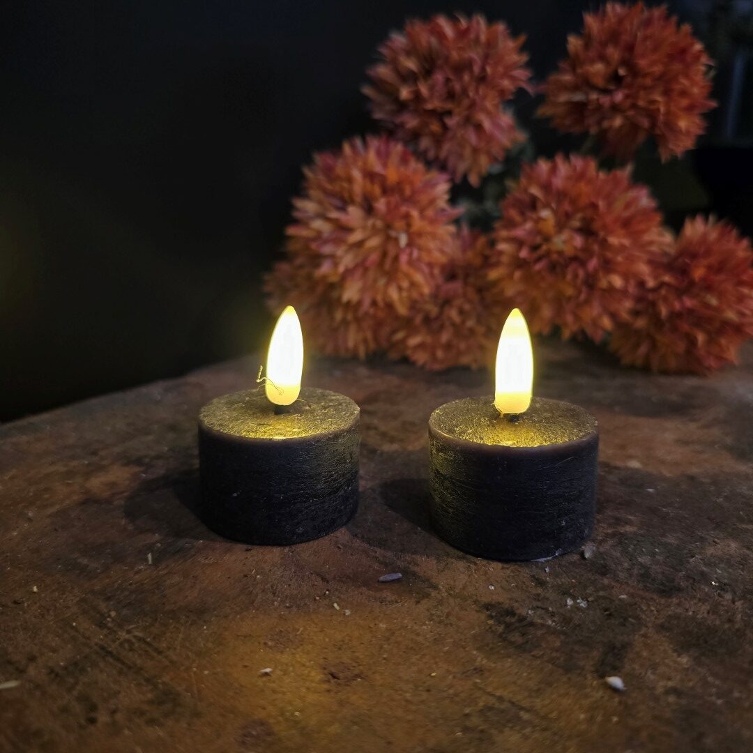 Set van 2 Waxinelichten Led Wax- Zwart || Elegance - Afbeelding 4