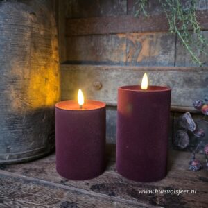 Stompkaars Led Velvet Ø7,5 x H10 cm- Paars || Elegance