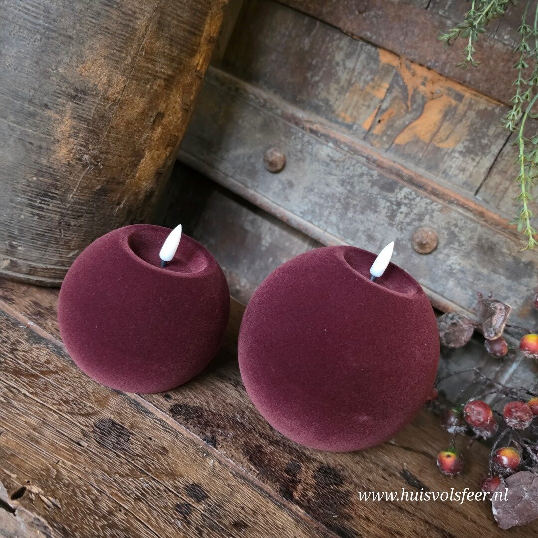 Bolkaars Led Velvet Ø12 x H11 cm- Paars || Elegance - Afbeelding 7