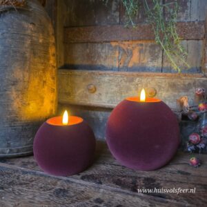 Bolkaars Led Velvet Ø12 x H11 cm- Paars || Elegance