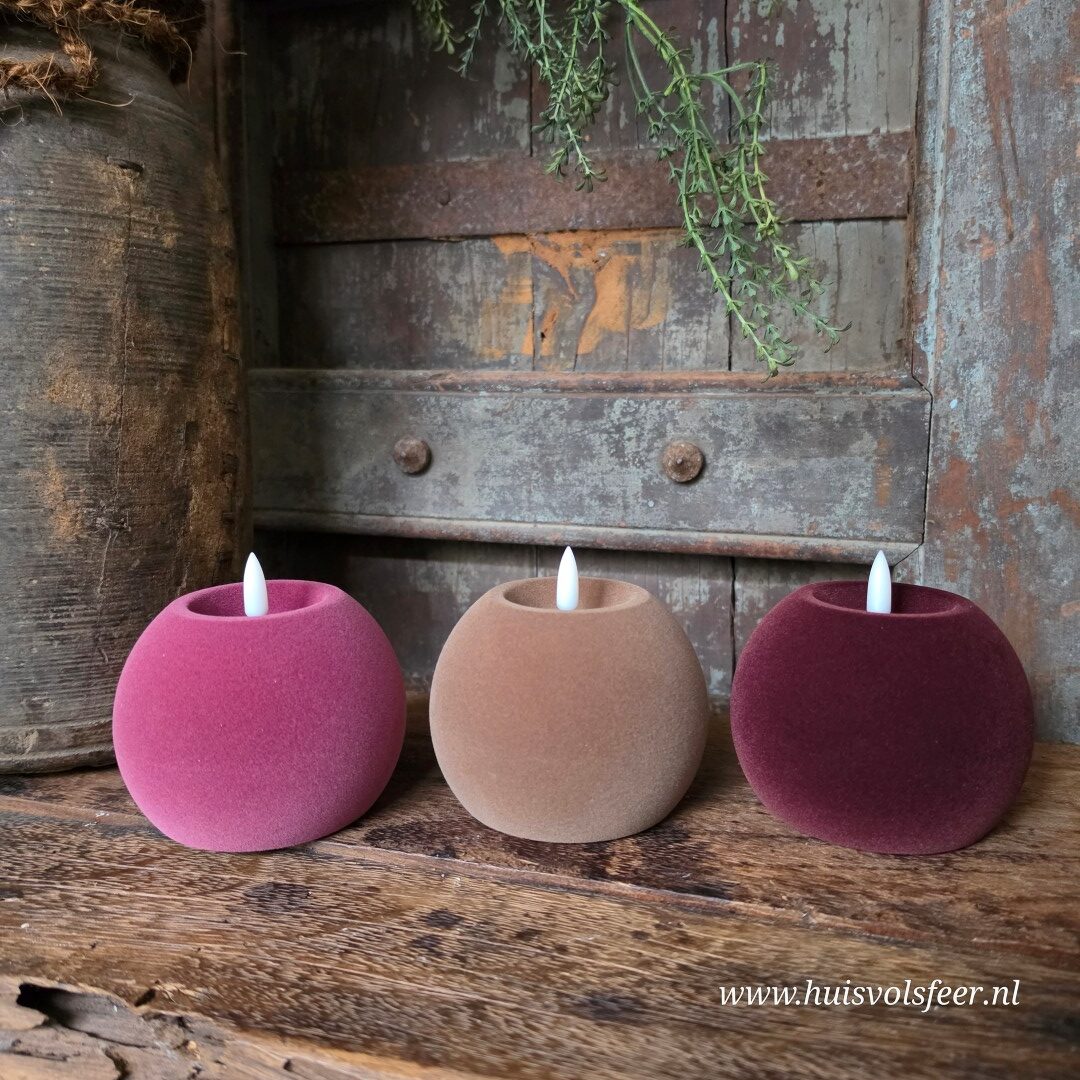 Bolkaars Led Velvet Ø10 x H7,8 cm- Paars || Elegance - Afbeelding 8
