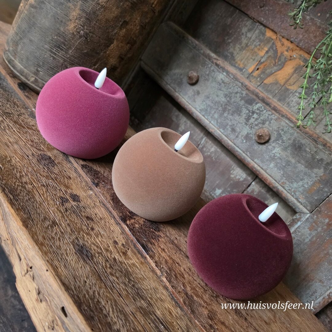 Bolkaars Led Velvet Ø10 x H7,8 cm- Paars || Elegance - Afbeelding 9