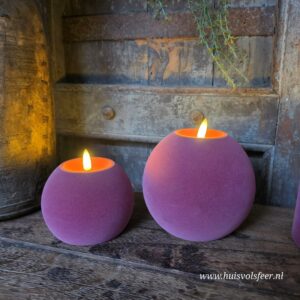 Bolkaars Led Velvet Ø12 x H11 cm- Fuchsia || Elegance