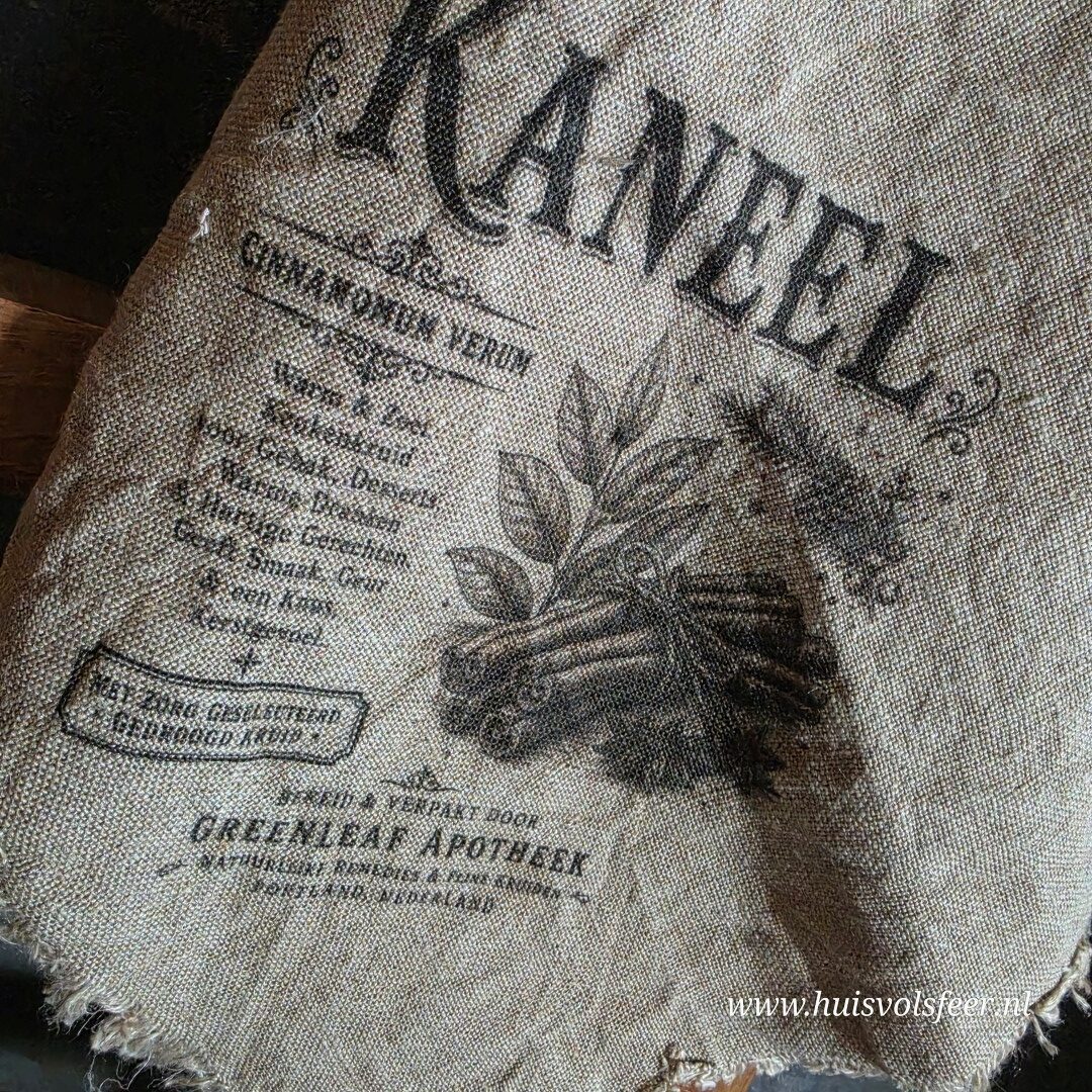 Shabby Doek met Zeiloog || Keukenkruiden Kaneel - Afbeelding 3