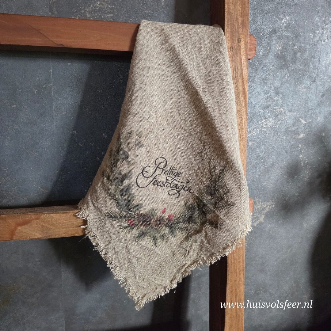 Linnen Shabby Doek New || Prettige Feestdagen - Afbeelding 2