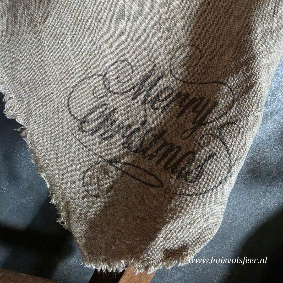 Linnen Shabby Doek New || Merry Christmas - Afbeelding 3
