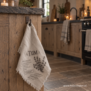 Shabby Doek met Zeiloog || Keukenkruiden Tijm