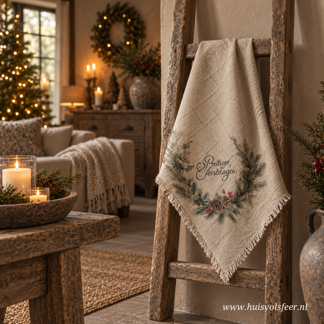 Linnen Shabby Doek New || Prettige Feestdagen