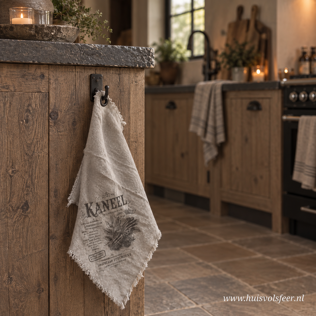 Shabby Doek met Zeiloog || Keukenkruiden Kaneel