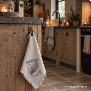 Shabby Doek met Zeiloog || Keukenkruiden Rozemarijn