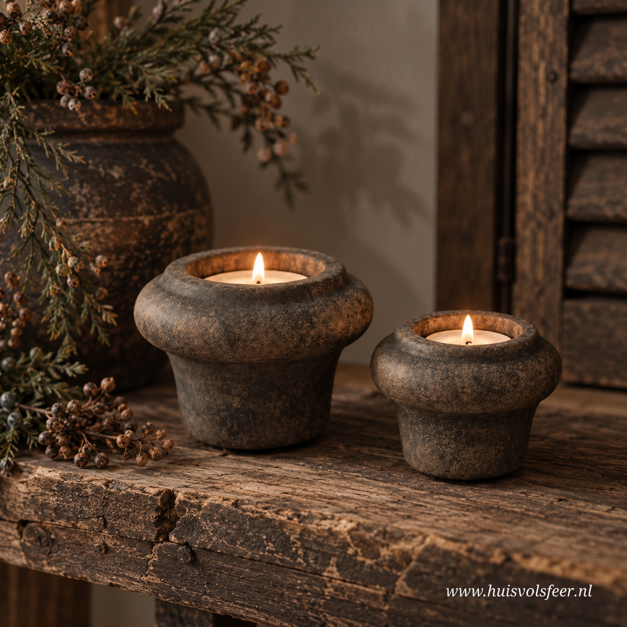 Set of 2 Tealightcups Basic- Majestic Brown || Brynxz