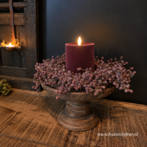Stompkaars Led Velvet Ø10 x H15 cm- Paars || Elegance