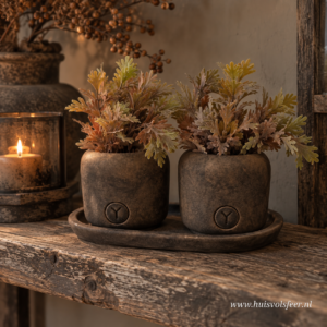 Set of 2 Planter on a Plate- Majestic Brown || Brynxz