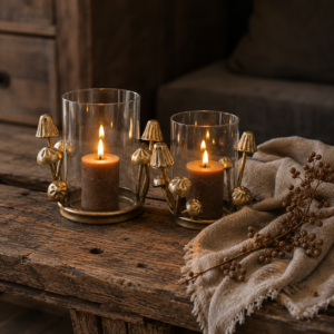 Windlicht Paddenstoel Goud || Medium