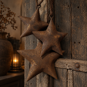 Rusty metalen ster || Met touw. 15 cm.