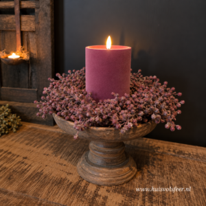 Stompkaars Led Velvet Ø10 x H15 cm- Fuchsia || Elegance