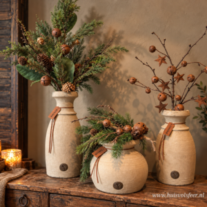 Set of 3 Bottles with Lines and Rope- Majestic Taupe || Brynxz