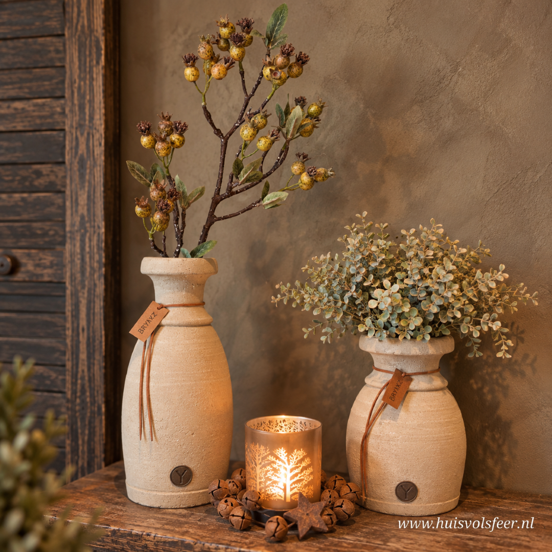 Set of 3 Bottles with Lines and Rope- Majestic Taupe || Brynxz - Afbeelding 5