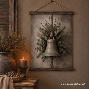 Wanddoek "Landelijk en sfeervol" || Kerst Klok