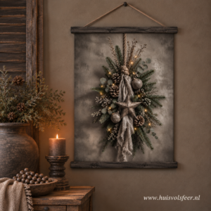 Wanddoek "Landelijk en sfeervol" || Kerst Toef met Ster