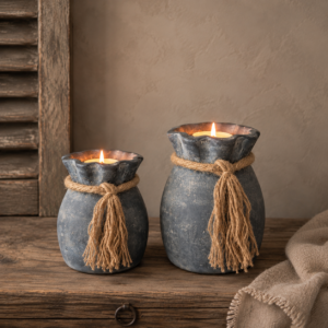 Tealightcup Bag with Rope M- Ancient Clay || Brynxz