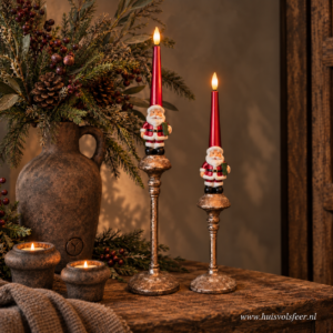 Deluxe Homeart LED Kaarsen- Santa Claus || Set van 2