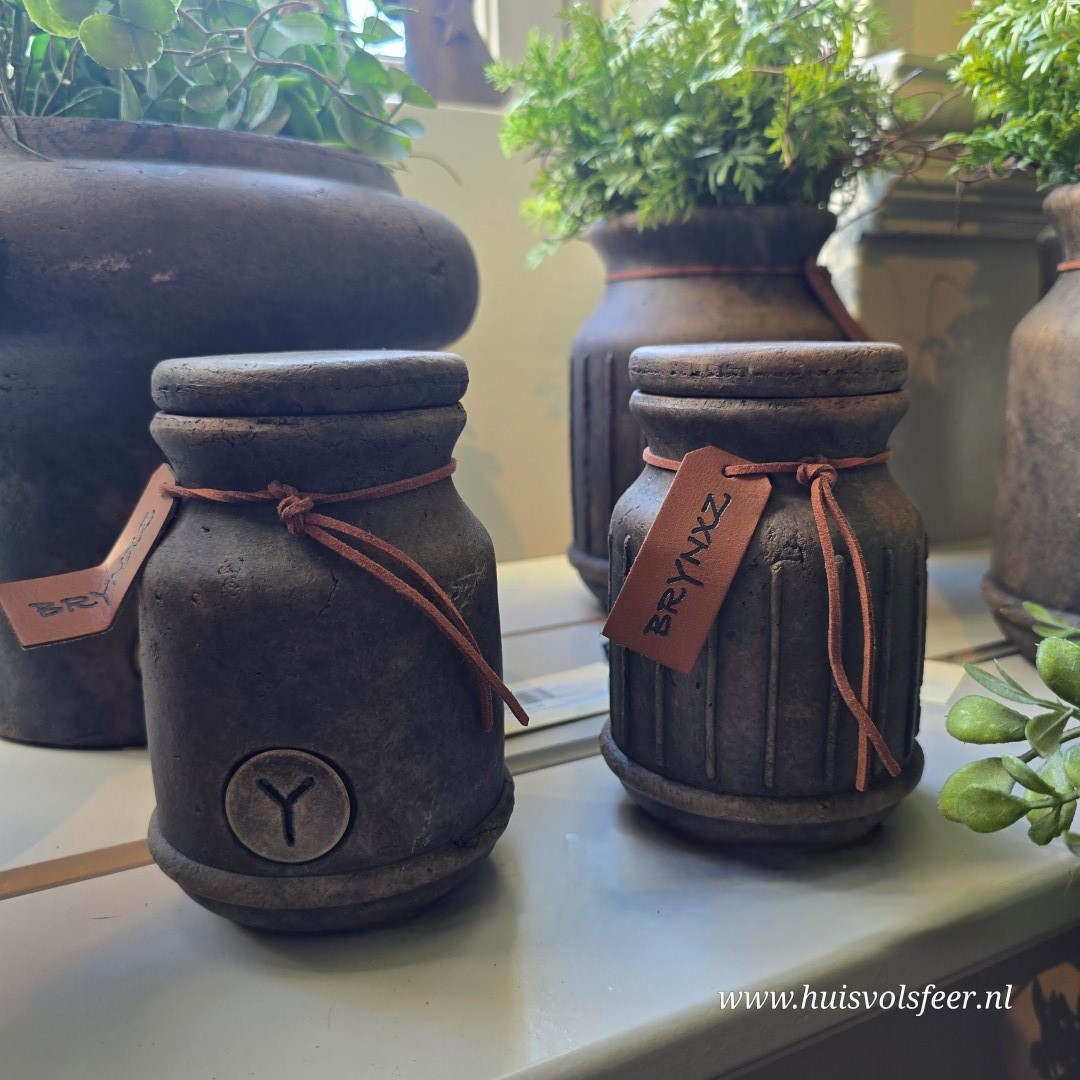 Set of 2 Pot and Top Leather Rope- Majestic Brown || Brynxz - Afbeelding 2